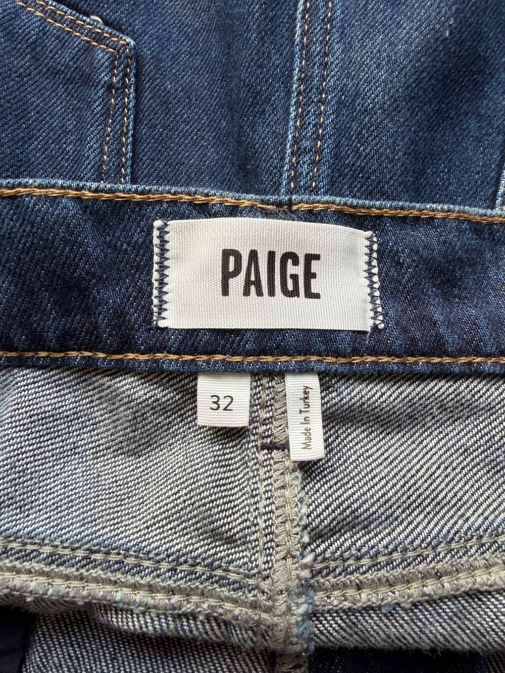 Paige Ryder Skirt Dark Wash Michiru Relaxed Fit Raw Hem Sz 32 NEW - Picture 6 of 11